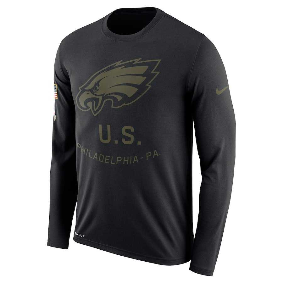 Men's Philadelphia Eagles Nike Salute to Service Sideline Legend Performance Long Sleeve T-Shirt Black,We sell and wholesale Men's Philadelphia Eagles Nike Salute to Service Sideline Legend Performance Long Sleeve T-Shirt Black on line form chian!